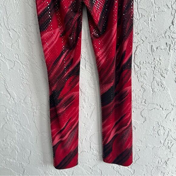 CACHE Pants Women 4 Vintage Y2K Disco Flare Size Zip USA Red Sequin - Picture 8 of 9